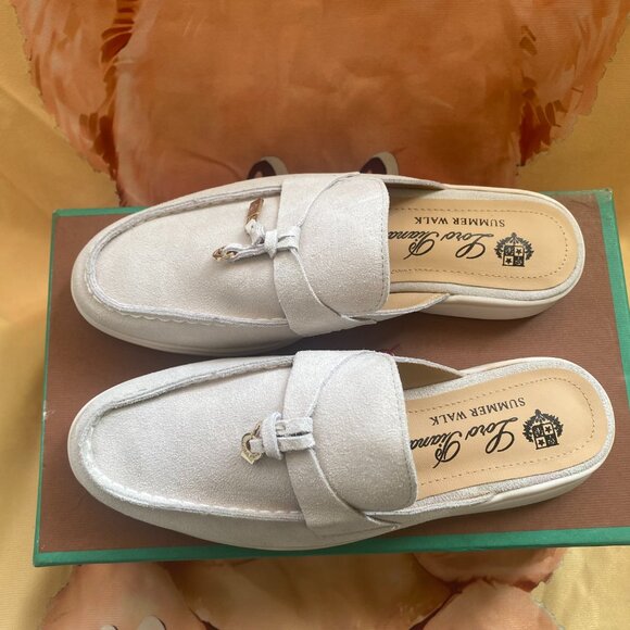 Loro Piana summer white slippers for ladies - Picture 2 of 6